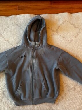 Kids' Comfit Gray Full-Zip Hooded Sweatshirt